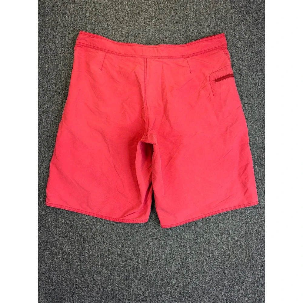 Patagonia Mens Red Board Shorts Swim Trunks Size 35‎ Nylon Lace Up Pocket